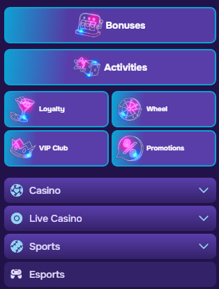 spinjoys casino navigation